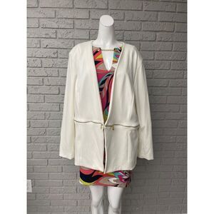 Premise Women Ivory Blazer With Zipper Detail Size 3X NWOT